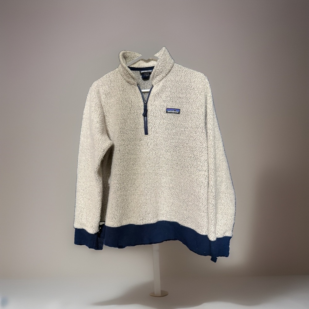 Patagonia Woolyester Fleece Pullover Jacket Wool Blend Oatmeal Large L